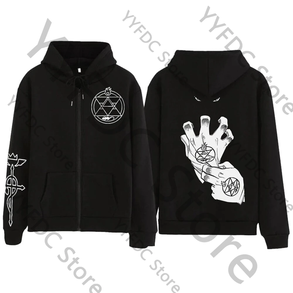 Fullmetal Alchemist Zipper Hoodie Sweatshirt Anime fashion Women/Men Edward Elric Casual autumn Pullover Harajuku Popular hoodie