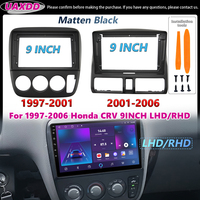 UAXDD 2 Din Car For 1997-2006 Honda CRV 9INCH LHD RHD MATT BLACK Android frame Kit panel Center fascia cable video adapter MP5