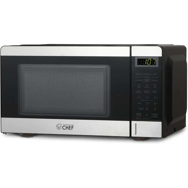 

0.7 Cubic Foot Microwave with 10 Power Levels, with Push Button, 700W, up to 99 Minute Timer and Digital Display,Stainless Steel