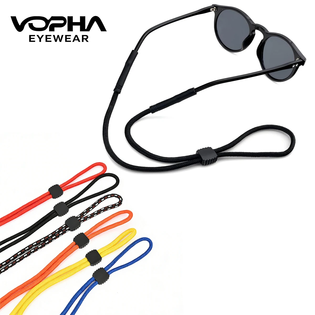Adjustable Nylon Glasses Strap Anti-Loss Flexible Eyewear Holder for Glasses&Sunglasses Suitable for Reading&Outdoor Use PS06