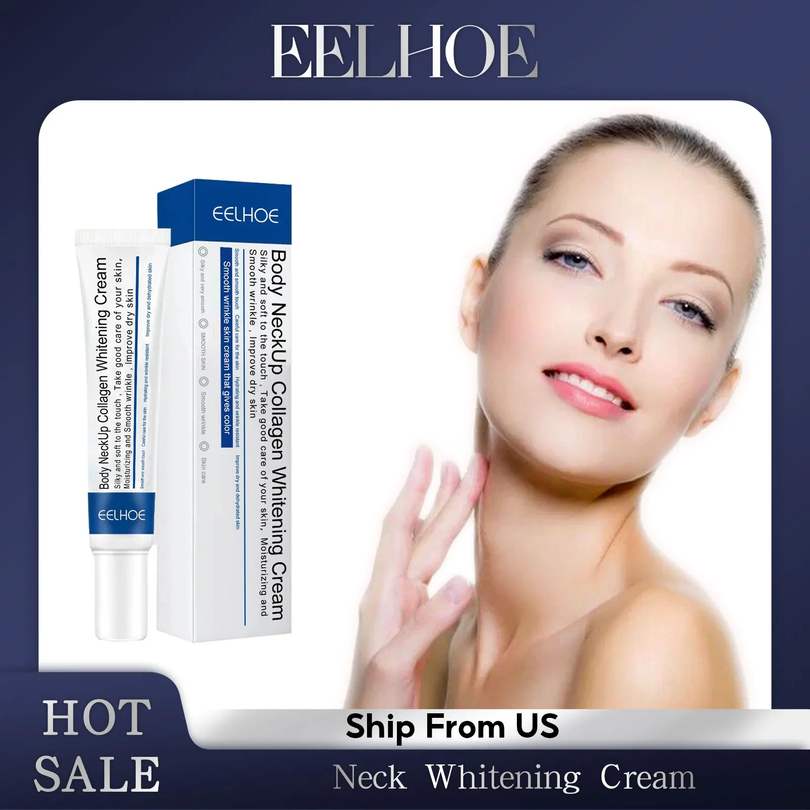 Neck Protein Cream Lift & Eliminate Fine Lines Double Chin Anti-ageing Moisturize Nourish Rejuvenation Collagen Whitening Cream