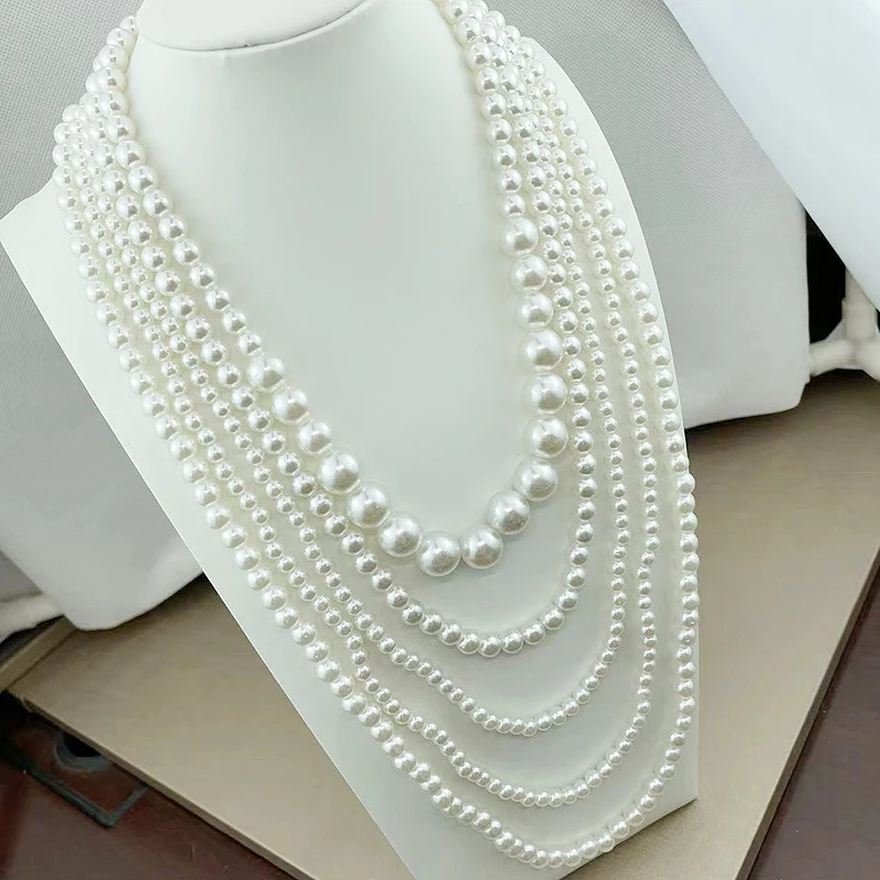 fnaf 2 rupee item 5 Rope Long Necklace White Beads Pearl Necklace Sweater Women Demon Slayer Airtag  Fine Quality Wholesale