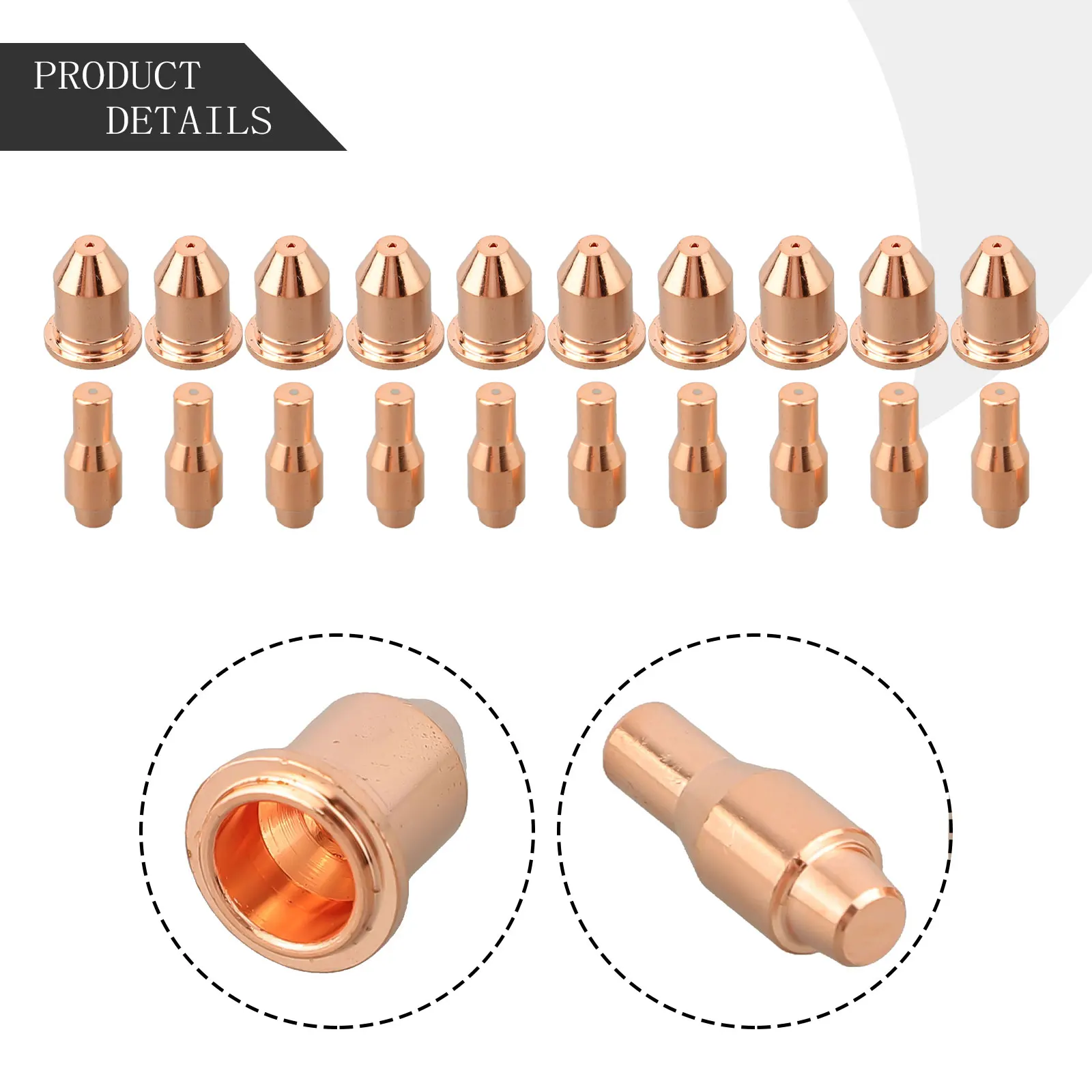 

20Pcs/Set Electrodes Nozzles Plasma Cutting Torch Consumables For IPT-45 PT-45 Cutting Torch Replacement Parts