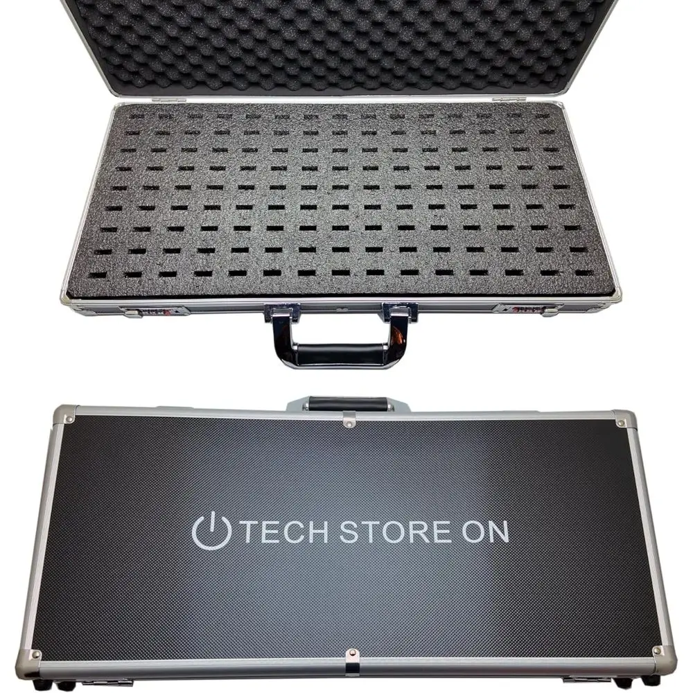 

Органайзер для USB-накопителей TECH STORE (130 слотов с ручкой) – ударопрочный и антистатический большой ящик для хранения с кодовым замком