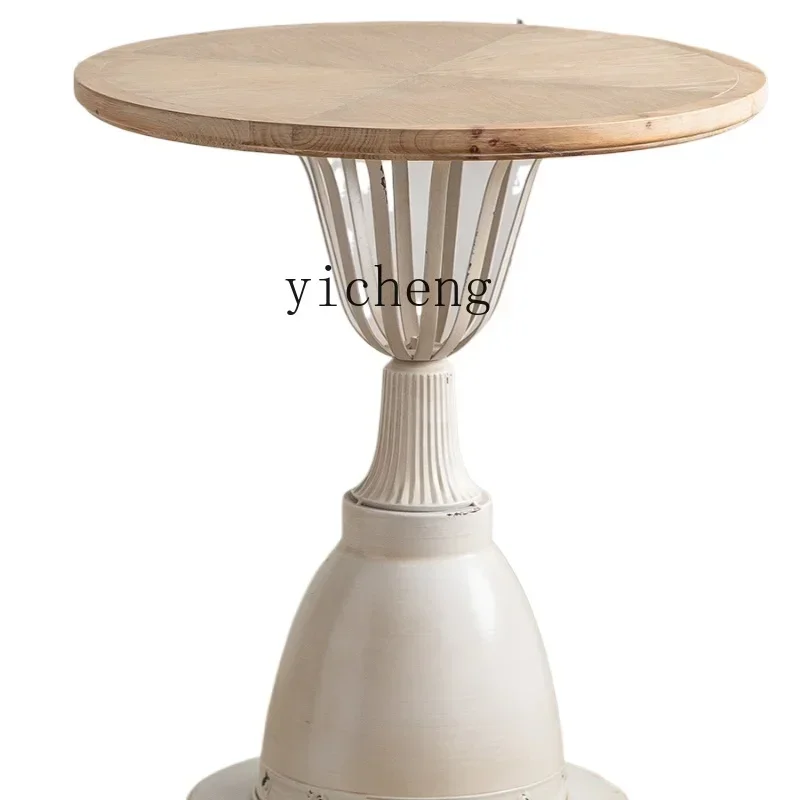 b12Small round Table Sofa and Tea Table Balcony round Household Minimalist Side Table Furniture Vintage