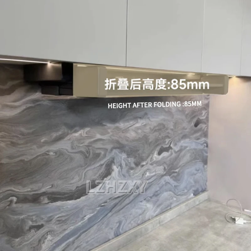 Supports pliants de cuisine à nervures, rangement rétractable T1 sous l'armoire, panier de levage, supports pliants, portant 10kg