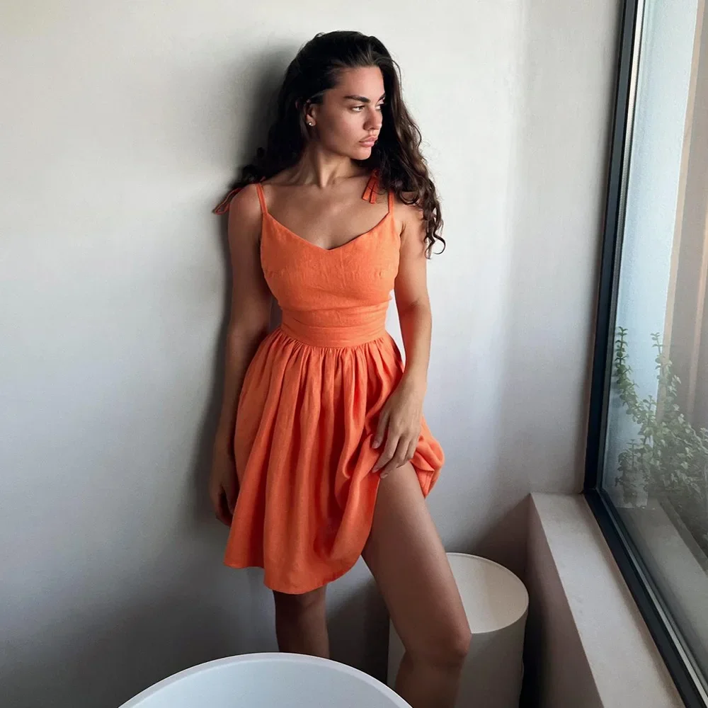 Sexy Dress Women Clothing Backless High Waisted Dresses 2025 Summer New Fashionable Dress Straps m