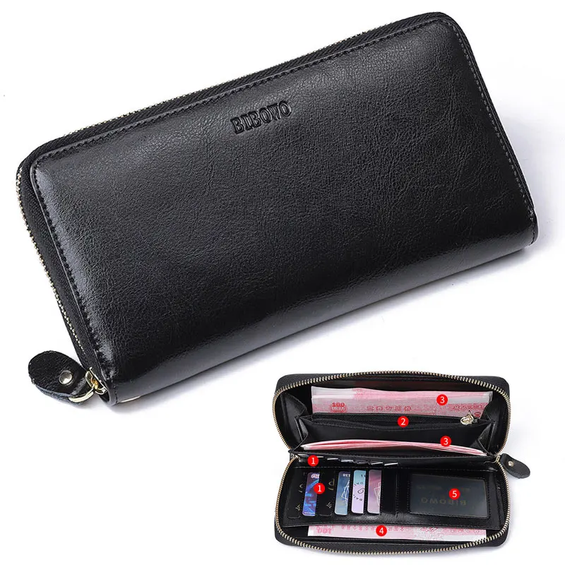 

Fashion Desige Genuine Leather Woman Wallet Long Clutch Purse Large Capacity Organizer Credit Card Holder Travel Ladies Bag