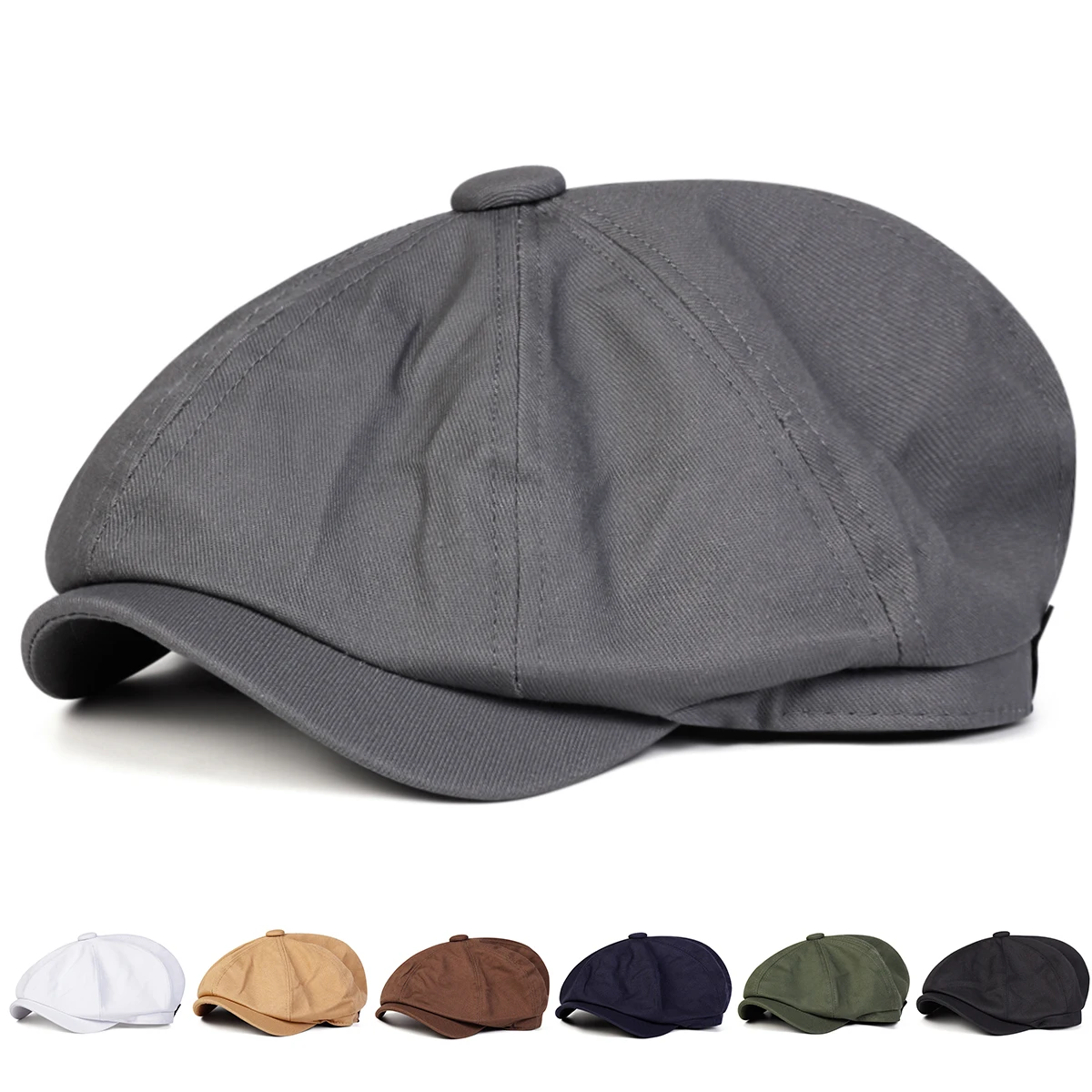 Herren Retro Newsboy Caps Genähte Baskenmützen Herbst Winter Vintage Maler Achteckige Hüte Gorras