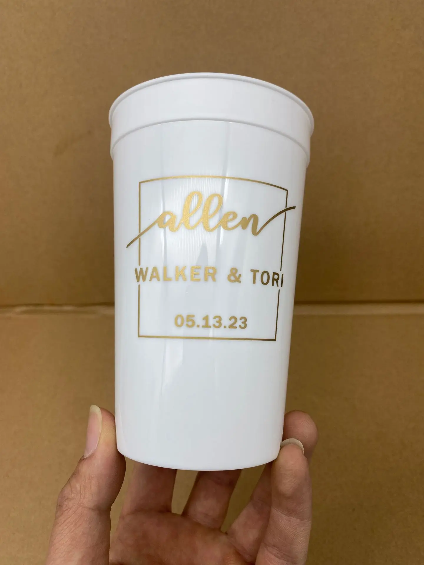 Customized Plastic Cup Can Do Straw, Color-Changing Cup, Personal Advertising, Juice Cup, Square Cup, 12OZ ,16OZ, Wedding Party