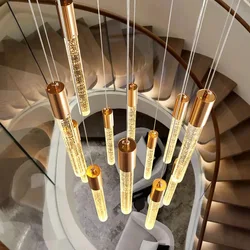 Modern Simple Foam Chandelier Duplex Postmodern Nordic Long Chandelier for the Living Room Stair Villa Interior and Decoration