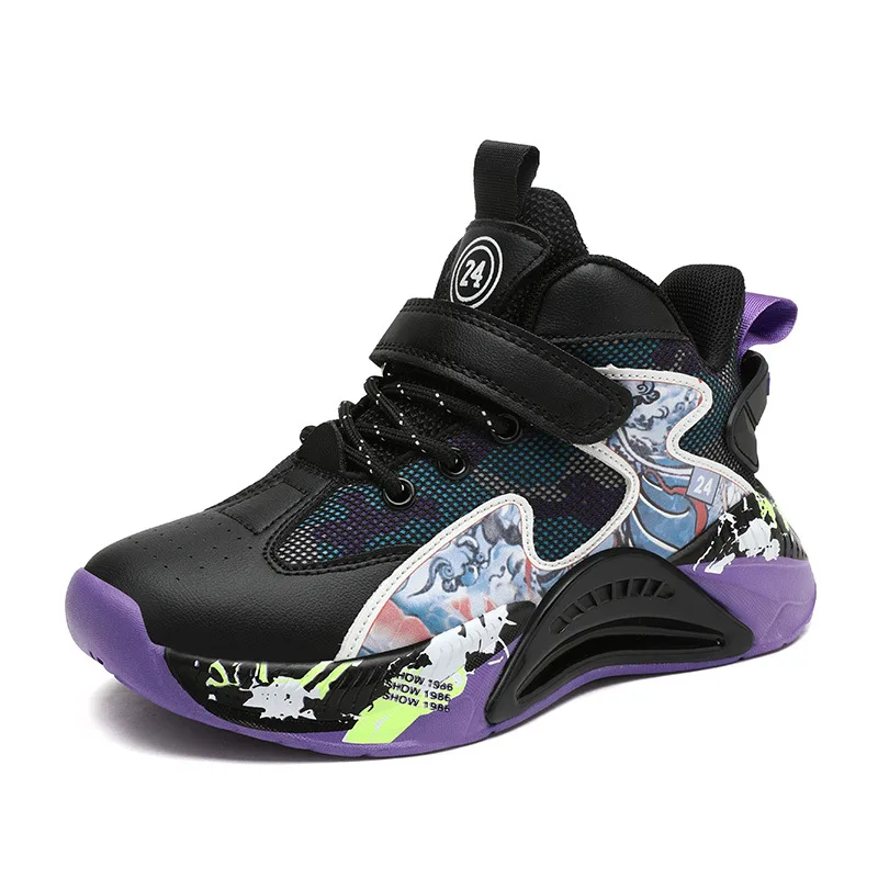 Boys Basketball Shoes Children's Shoes Boys Sports Boys 2024 New Middle and Large Children Spring and Autumn Elementary