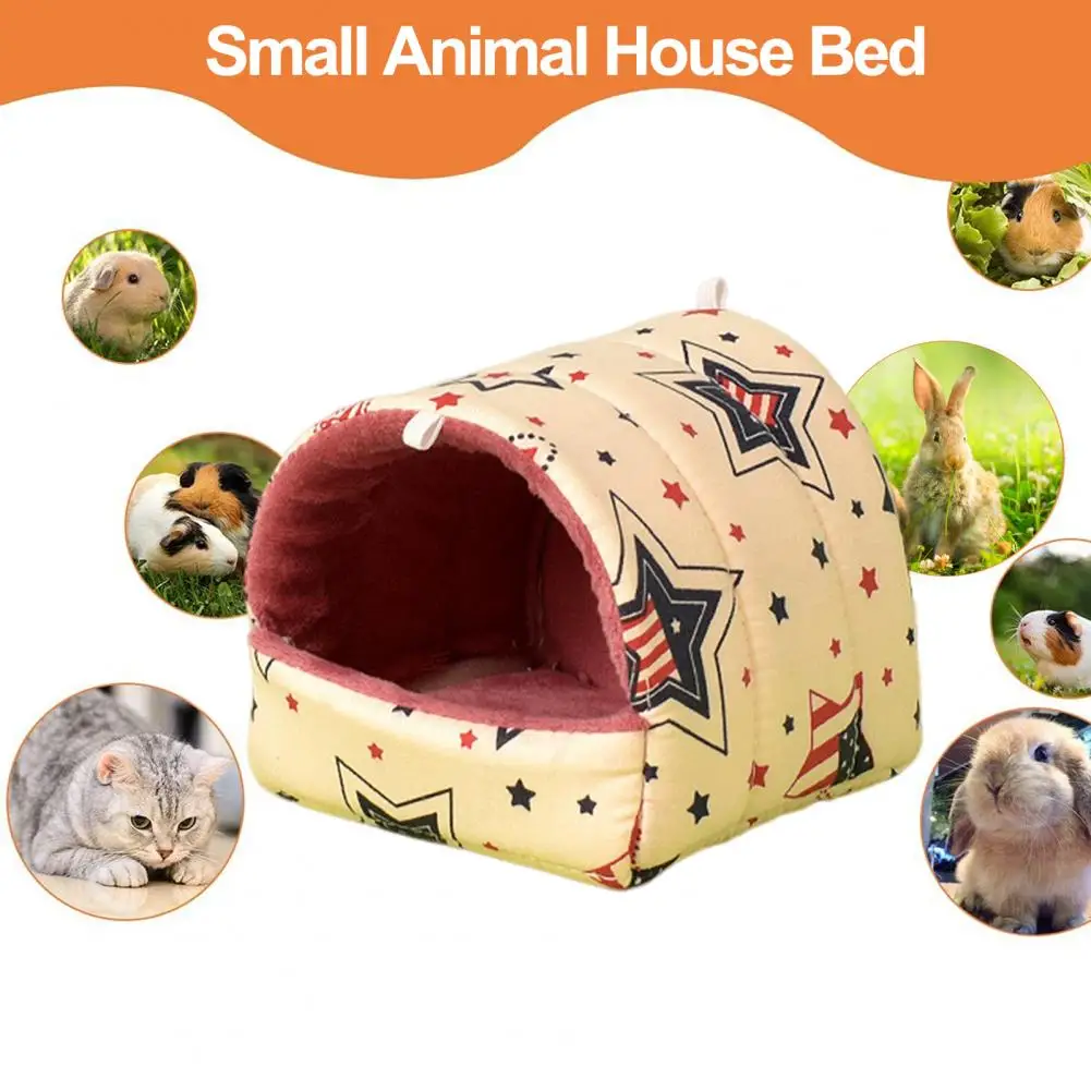 Cute Mini Cage Rabbit Squirrel Winter Warm Cotton Mat Guinea Pig Nest Hamster House Small Animal Sleeping Bed Pet Hanging Cage