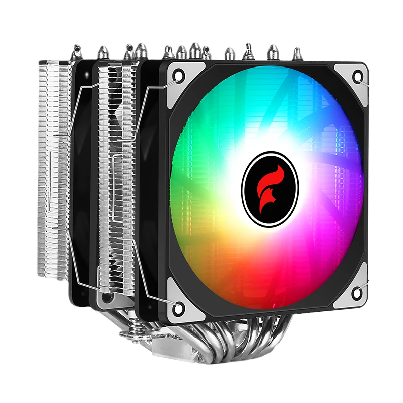 HNHU Nickel Plated 6 Copper Tube Twin tower 120mm Argb Fan Server CPU Cooler Compatible 18xx 1700 1200 115x 2011 x79 x99 AM4 AM5 - Image 5