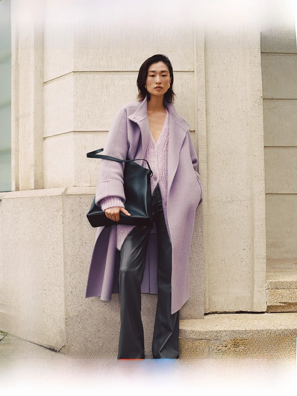 

Elegant Double-Faced Woolen Coat with Stand Collar And Button Detail for Women Camel Hair Romantic Winter Fashion Outerwear