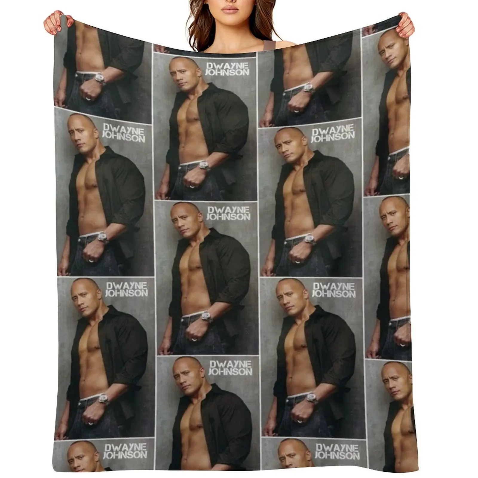 

dwayne the rock johnson Throw Blanket Plush Flannel Fabric warm winter blankets and throws Blankets