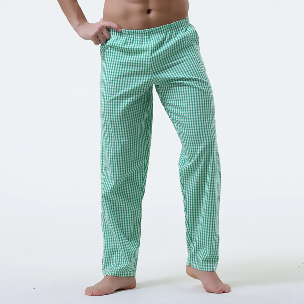 

Customized Pure Cotton Men's Air-Conditioned Home Pants, Summer Thin Striped Pajama Pants, Japanese-Style Mid-Waist Loose Cotton Long Pants