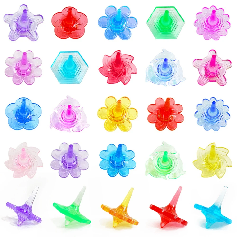 

20Pcs Colorful Acrylic Rotating Gyroscopes for Fun Decompression Fidget Tops for Party Favors Birthdays Parties Family Playtime