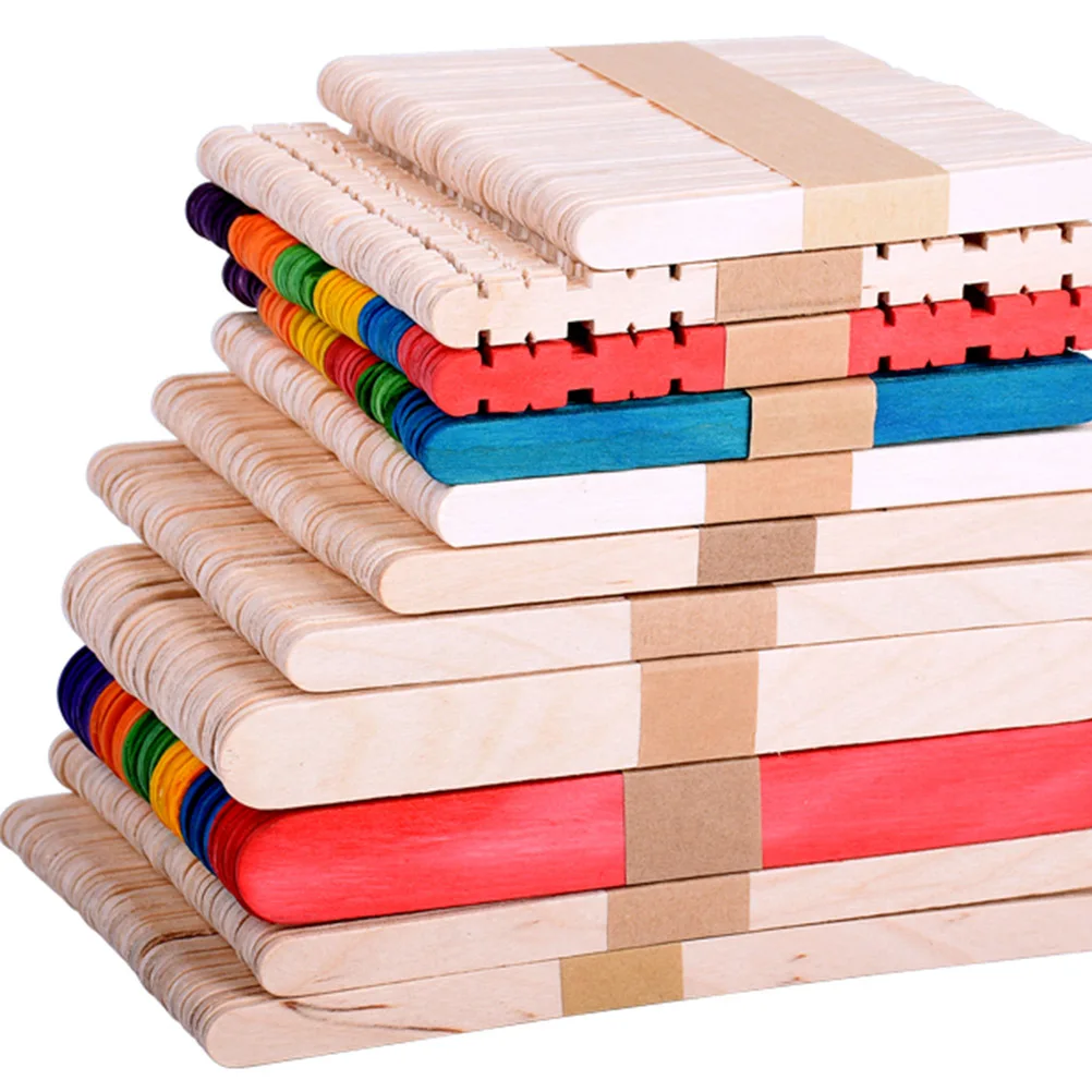 400 Pcs Wood Craft Sticks DIY Giant Ice Cream Colorful Reusable Smooth Classroom Projects Party Crafts Camp Activities