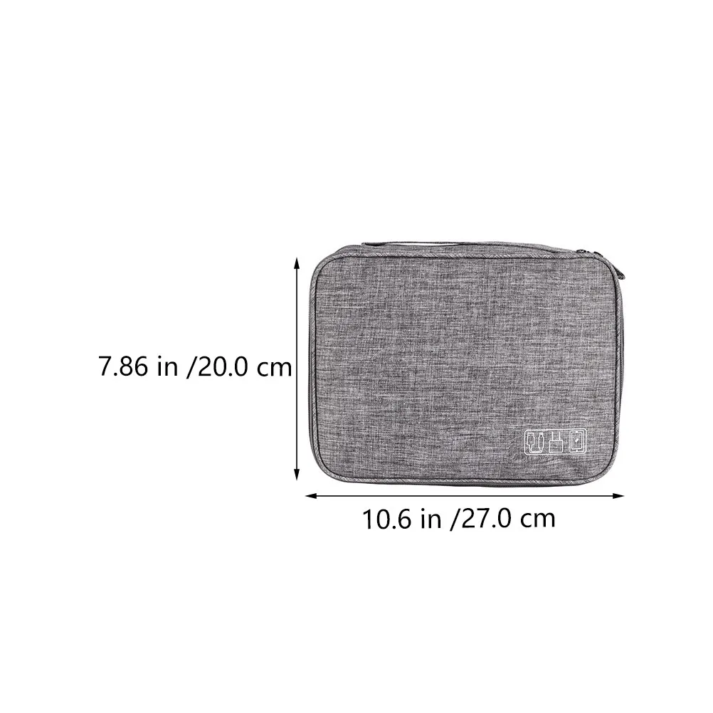Digital Accessory Bag Waterproof Wear-Resistant USB Cable Storage Anti-Shock Power Bank Organizer Multifunctional Portable view 3