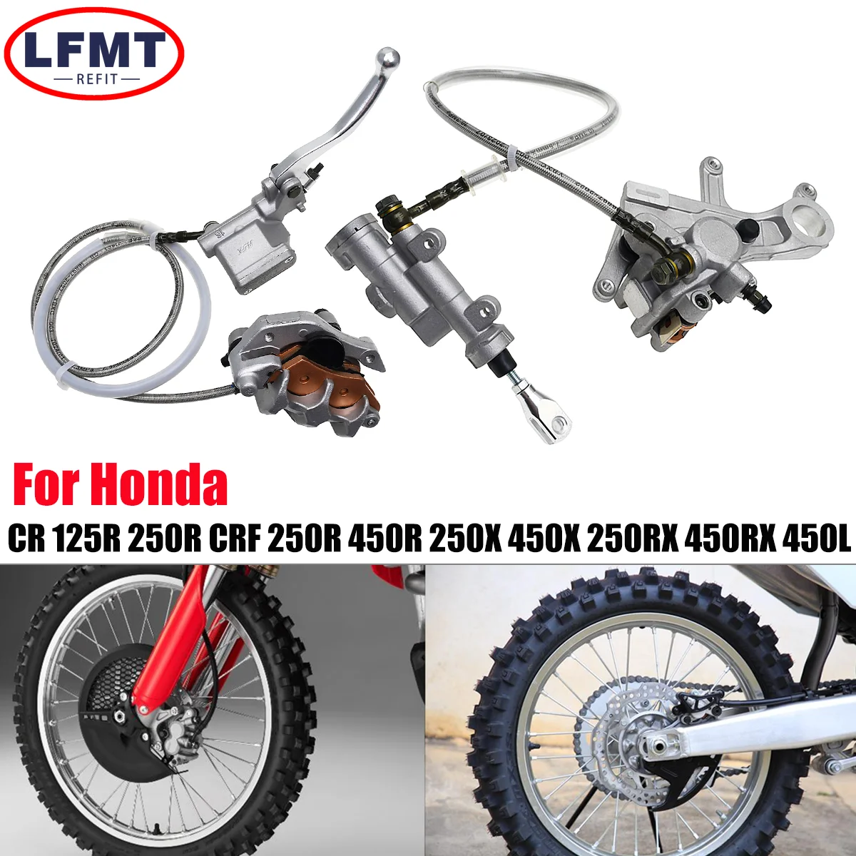 Motorcycle Front Rear Brake Pump Assembly Hydraulic Caliper Oil Hose For Honda CR125R CR250R CRF450L CRF450 Kayo T4 T6 K6 MX6