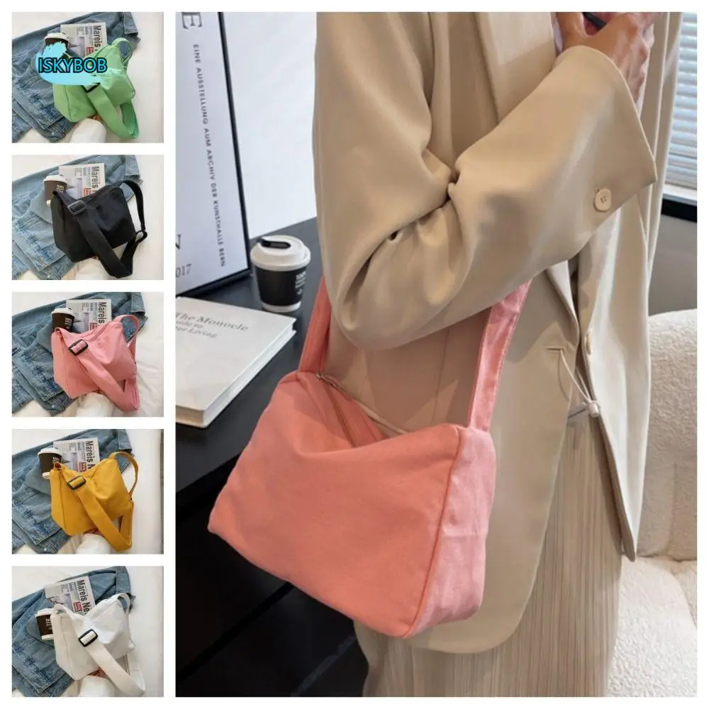 

Trendy Nylon Oxford Crossbody Bags Canvas Handbag Single Shoulder Bags Korean Style Underarm Bag Large Capacity Sports Bag Girls