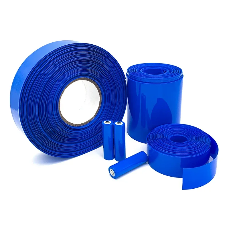 1M~10M Blue PVC Heat Shrink Tube Width 30~280mm 18650 Lipo Battery Pack Cable Sleeve Lithium Insulated Film Wrap Case Protection