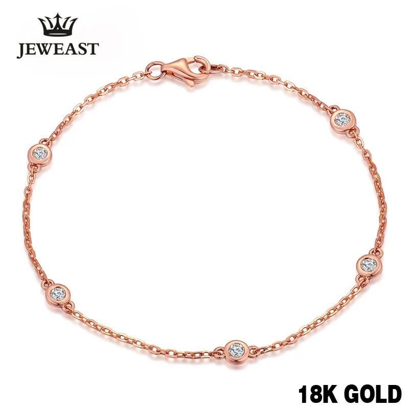 

18k Pure Rose Gold Natural Bracelet Women Fashion Bangle Romantic Female Jewelry Girl Gift Party Trendy Hot Sale Good