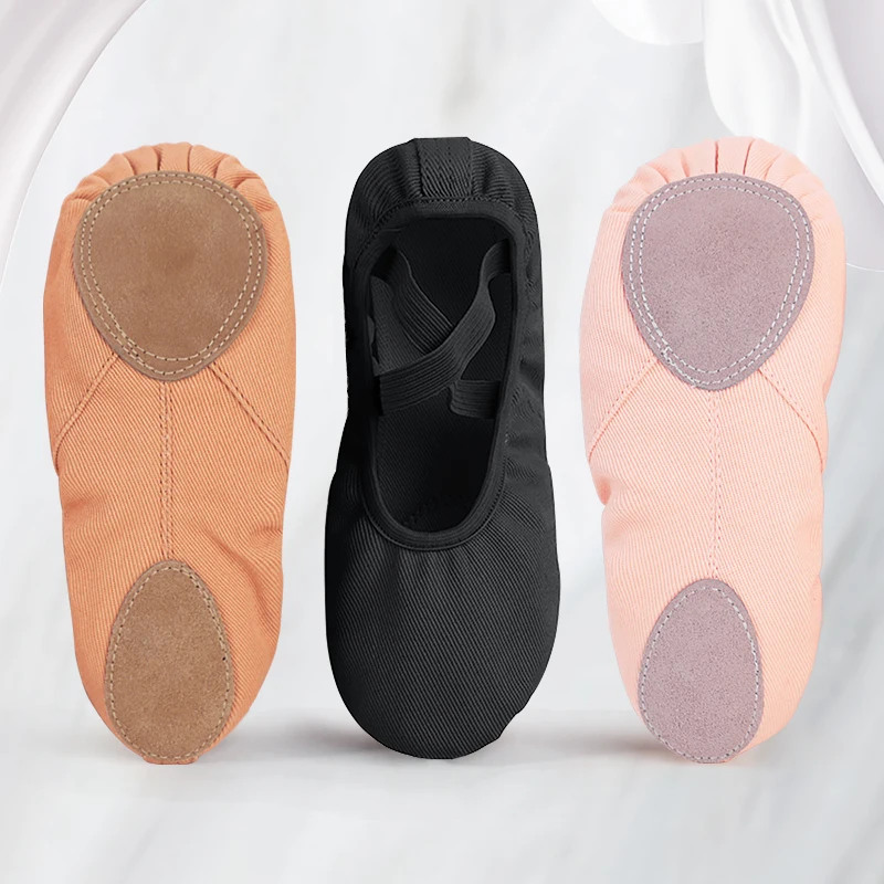 Ballet Dance Shoes for Women Girls Split Soft Sole Stretch Canvas Ballet Slippers Elastic Fabric Professional Ballet Shoes