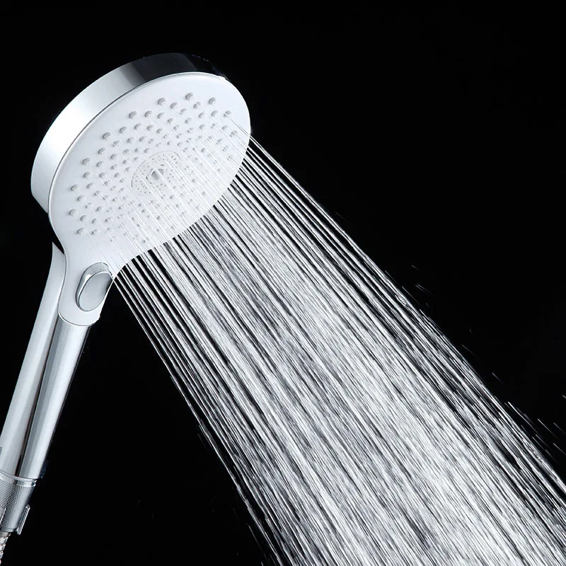 Liquid silicone three function button hand spray showerhead, pressurized water-saving showerhead, showerhead shower