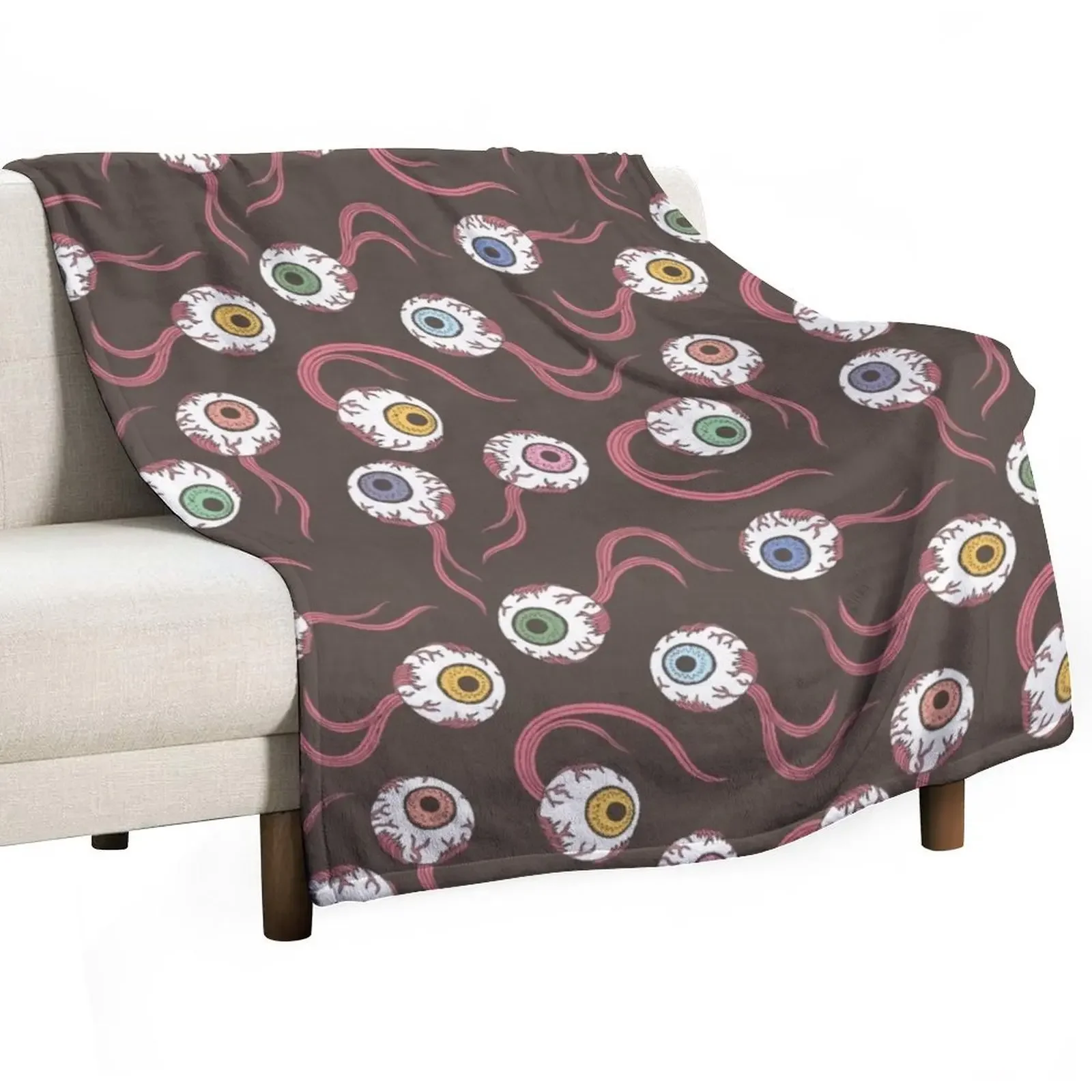 Swimming Eyeballs - Colors Throw Blanket blankets ands Comforter decorative Blankets