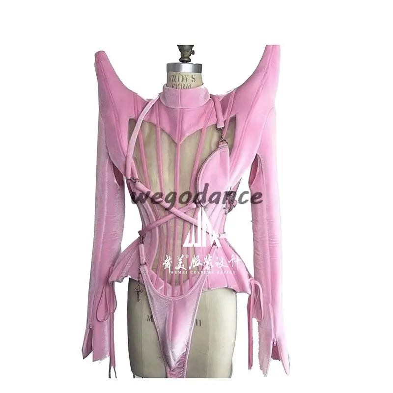 New Sexy Woman Pink Singer Dancer Dress Performance Costume