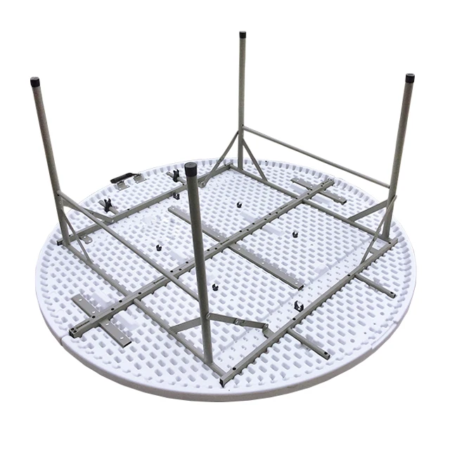 Collapsible Lightweight Large Plastic Camping Dining Storage Table Foldable Easy Carry For Outdoor Hotel Bedroom Basement Park