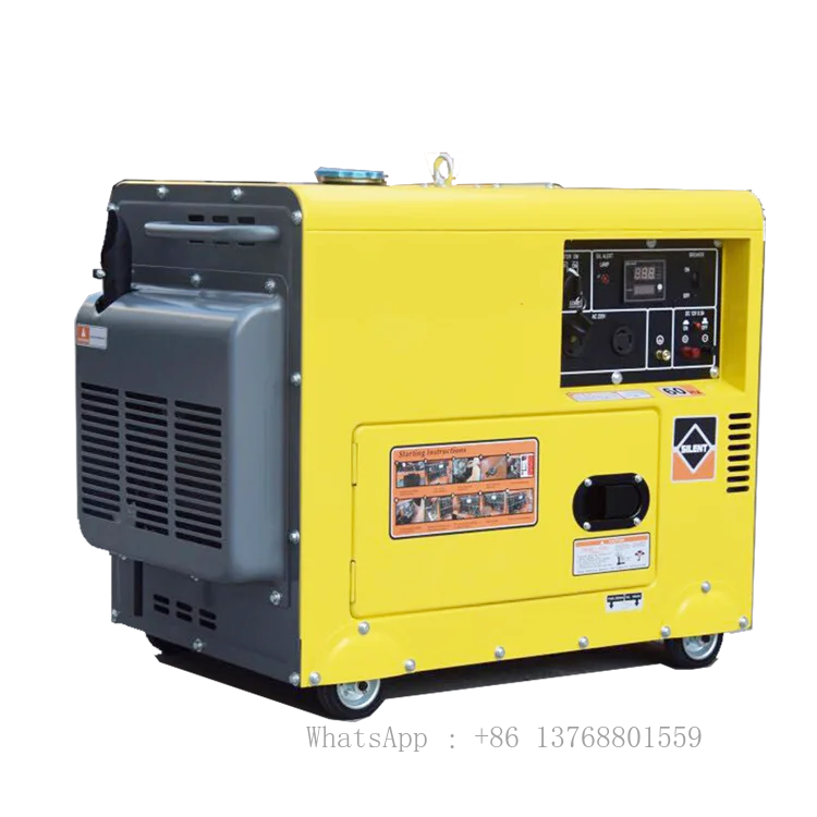 Air Cooled CE ISO 6kw 7.5kva Single Three Phase 50hz 3000rpm 60hz 3600rpm Portable Generator Home Use