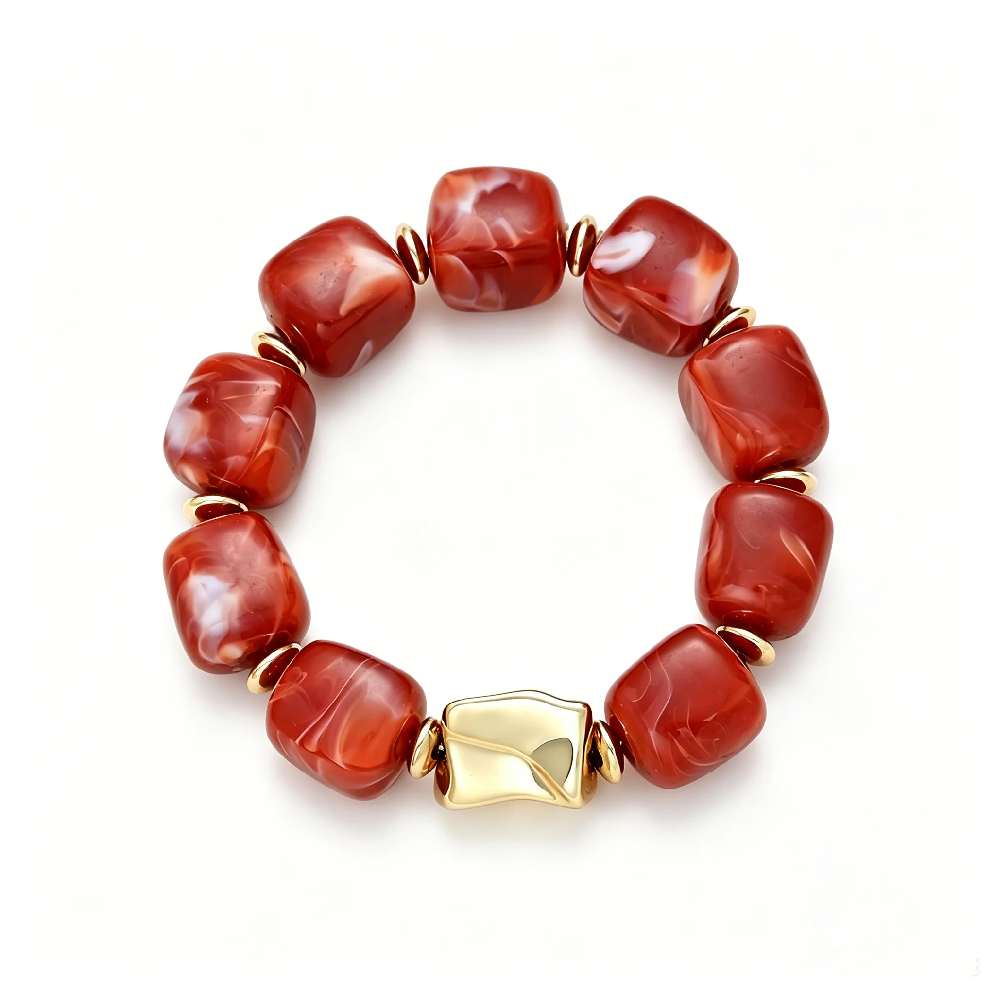 Modische Bunte Acryl-Quadratperlen Elastische Armbänder für Frauen CCB Geometrische Perlen-Stapelbare Armreifen Schmuck Geschenke – Detail 7