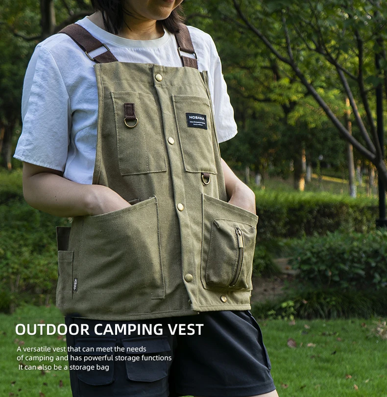 

Outdoor Camping BBQ Apron Men Women's Casual Multifunctional Apron Fishing Vest Picnic Camping Detachable Equipment
