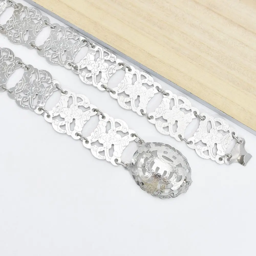 

Classic Silver Ethnic Style Belt Malaysia Tassel Gold Belt Thailand Hollow Out Dance Dress Belt Chains Party Decoration