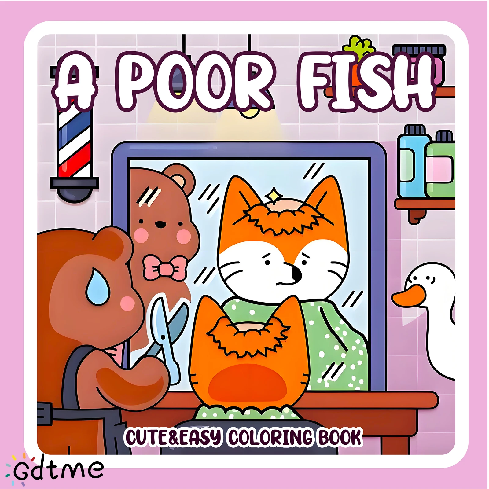 

A POOR FISH for Adults Featuring Cartoon Bold-easy Patterns for Relaxation Kids DIY Painting Drawing Colouring Book