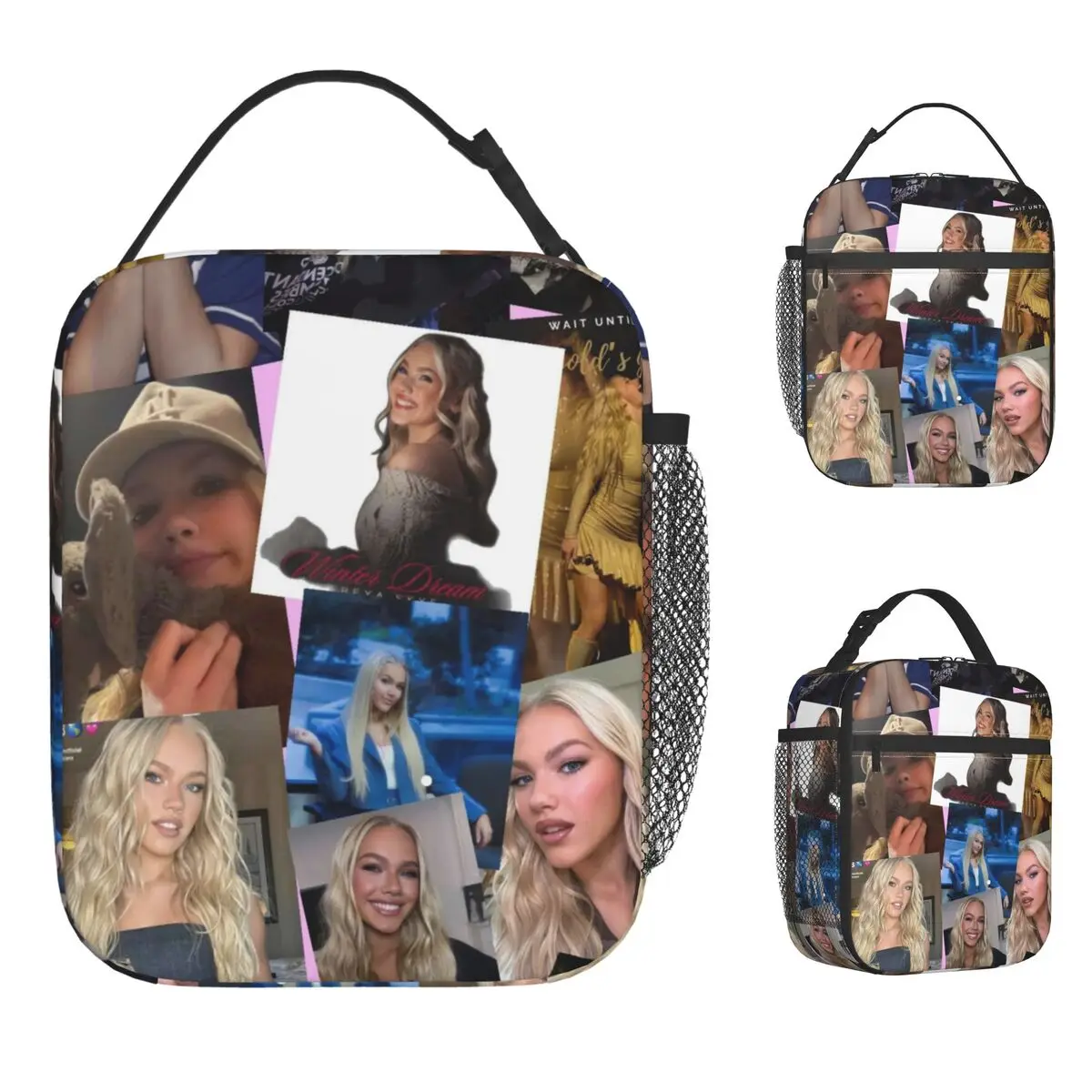 

Freya Skye Коллаж Сумка для обеда для мужчин Графический ланч-бокс Забавная уличная сумка-холодильник для пикника Удобные водонепроницаемые термосумки для обеда