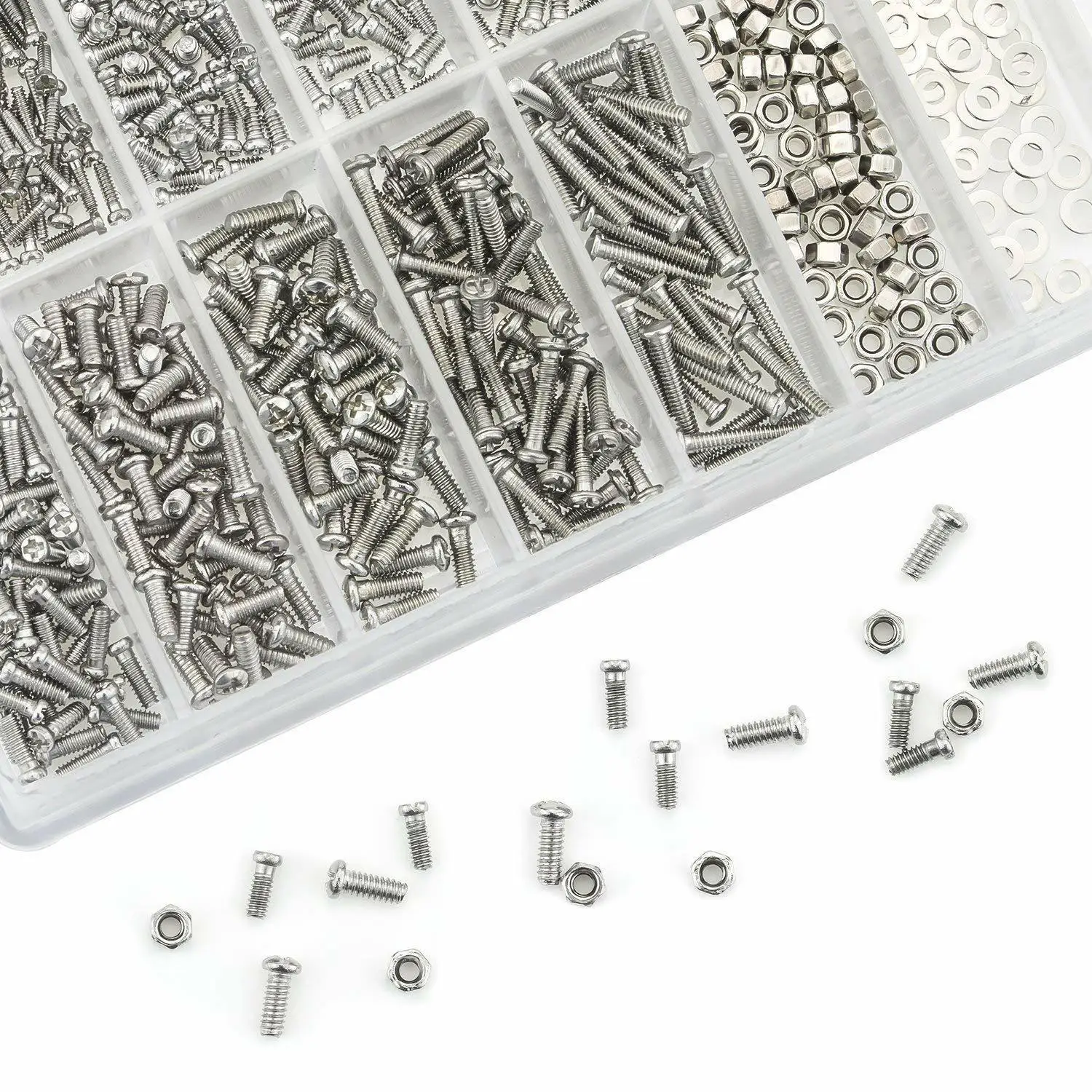 Bộ 1000 Dây Thép Không Gỉ Ốc Vít Nhỏ Hạt Assortment Bộ Dụng Cụ Sửa Chữa Bộ Micro Ốc Vít Cho Điện Thoại Mắt Kính Đồng Hồ Kính Đồng Hồ