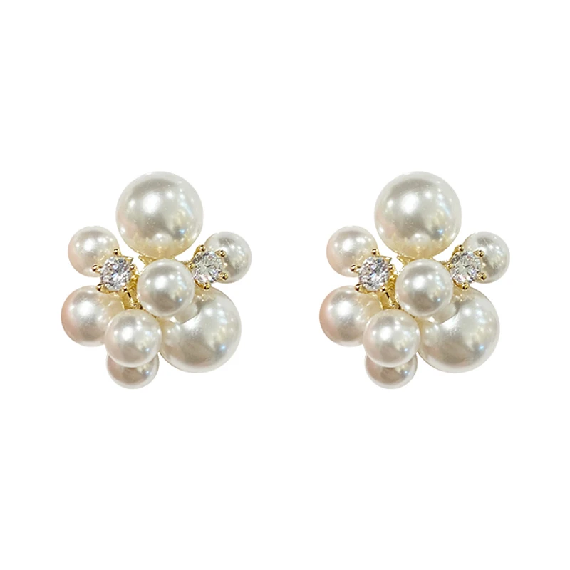 Elegant Romantic Unique Fireworks Pearl Stud Earrings For Woman Korean Fashion Jewelry Party Girl's Lady Temperament Accessories - Image 6