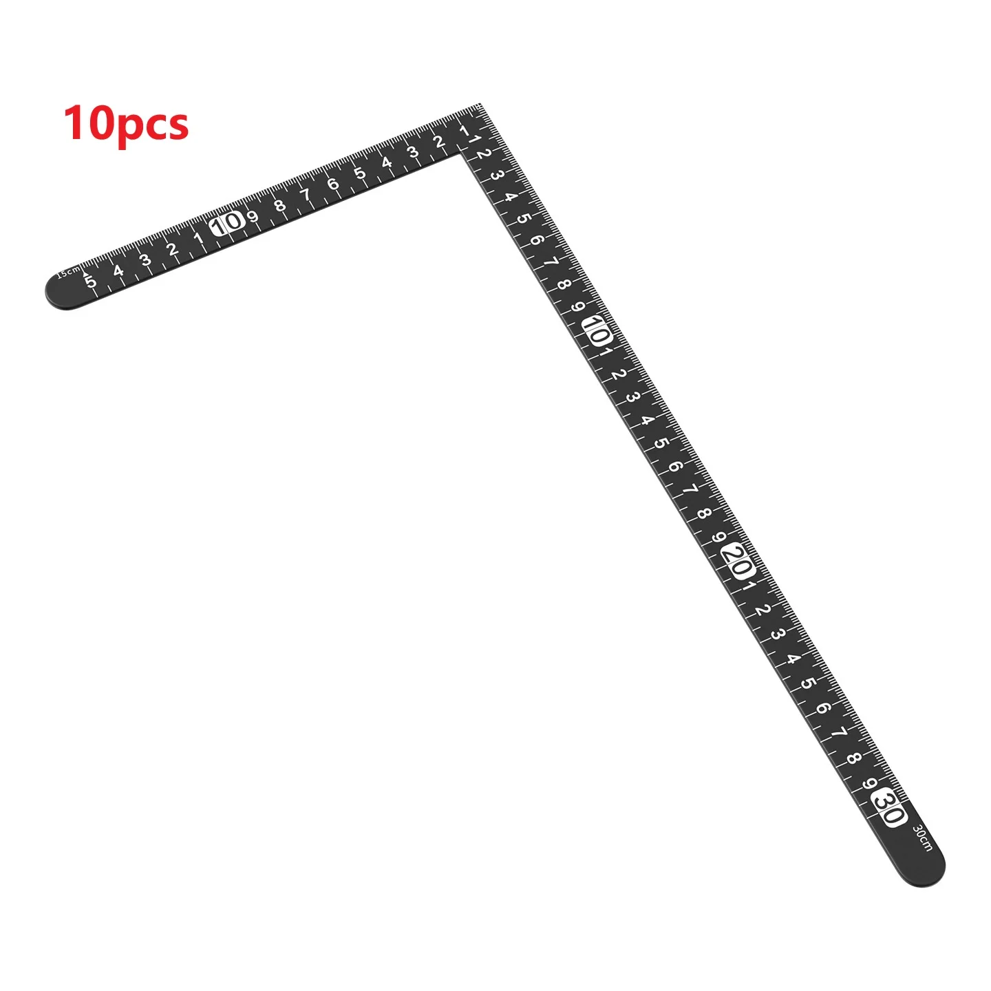 Carbon Steel Angle Ruler 30cm Double-Sided Metric Scale, Stainless Steel Measuring Tool For Leather Cutting & Pattern Making
