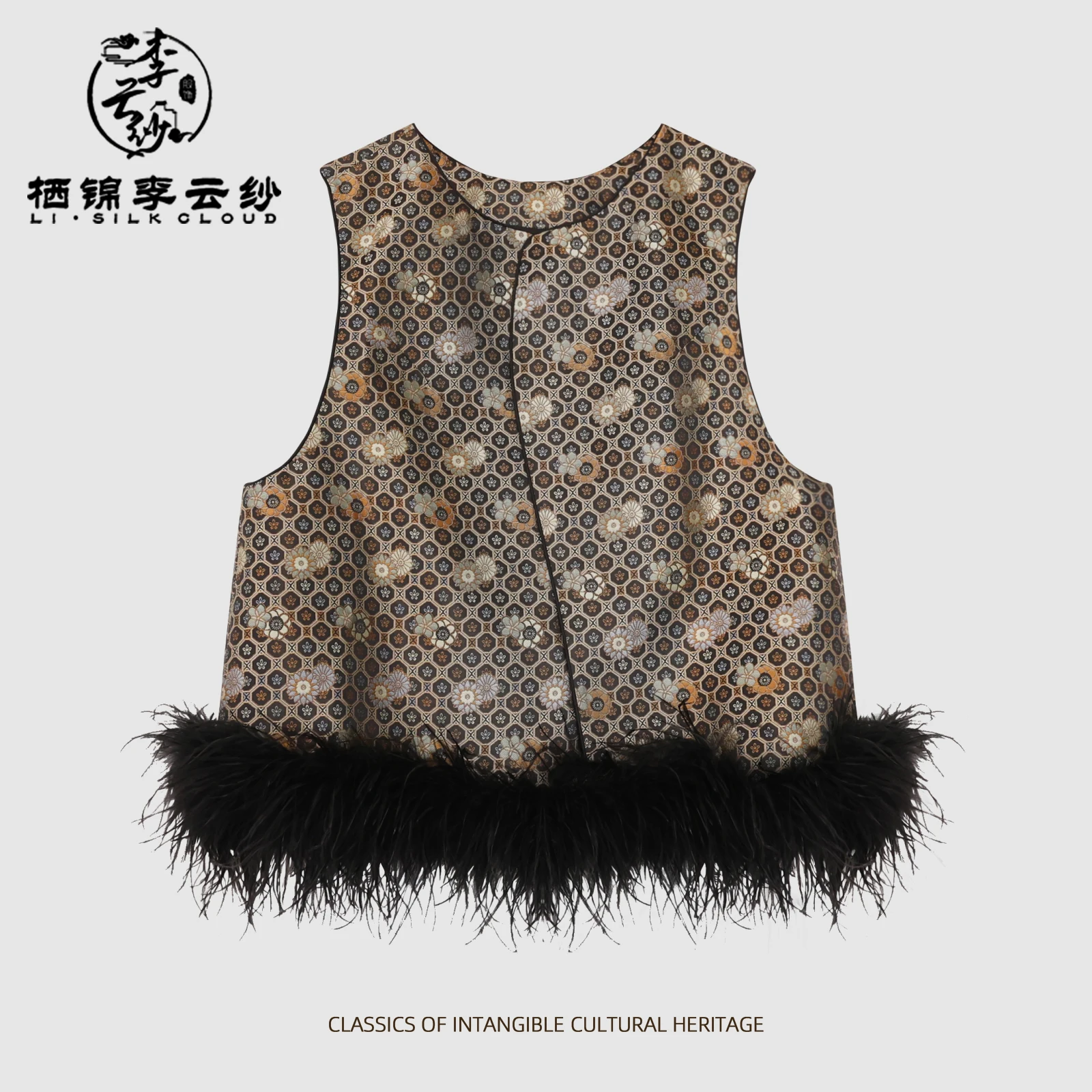 سترة نسائية من ريش النعام من LI SILK CLOUD - نسيج نعام حقيقي، نسيج رقيق فائق النعومة وفاخر #2