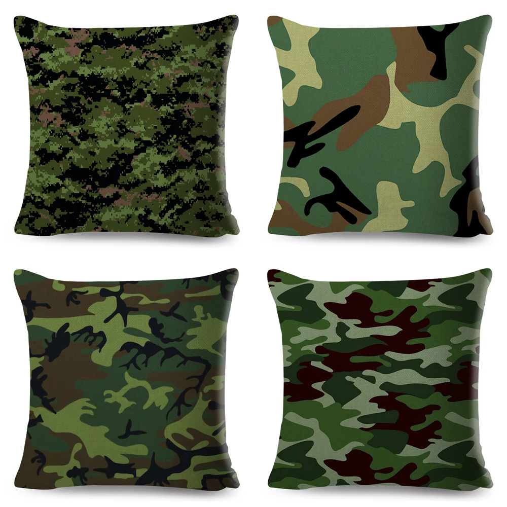 Nordic Style Geometric Cushion Cover Decor Military Camouflage Pillowcase Polyester Pillow Case for Sofa Home Car 45x45cm