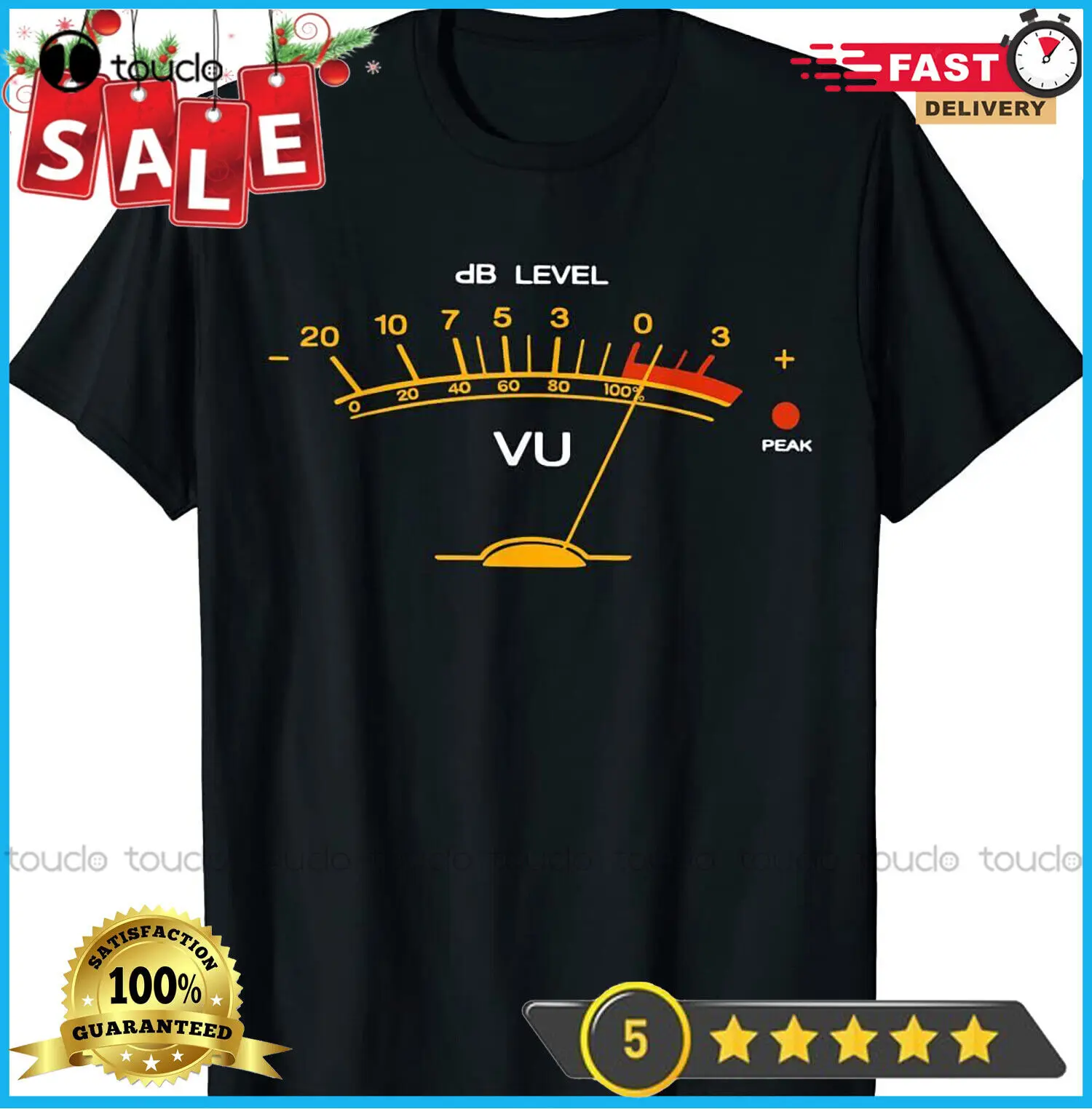 Volume Vu Meter Vintage Audio Engineer Recording Studio T-Shirt Cotton Outdoor Simple Vintage Casual Tee Shirts Xs-5Xl