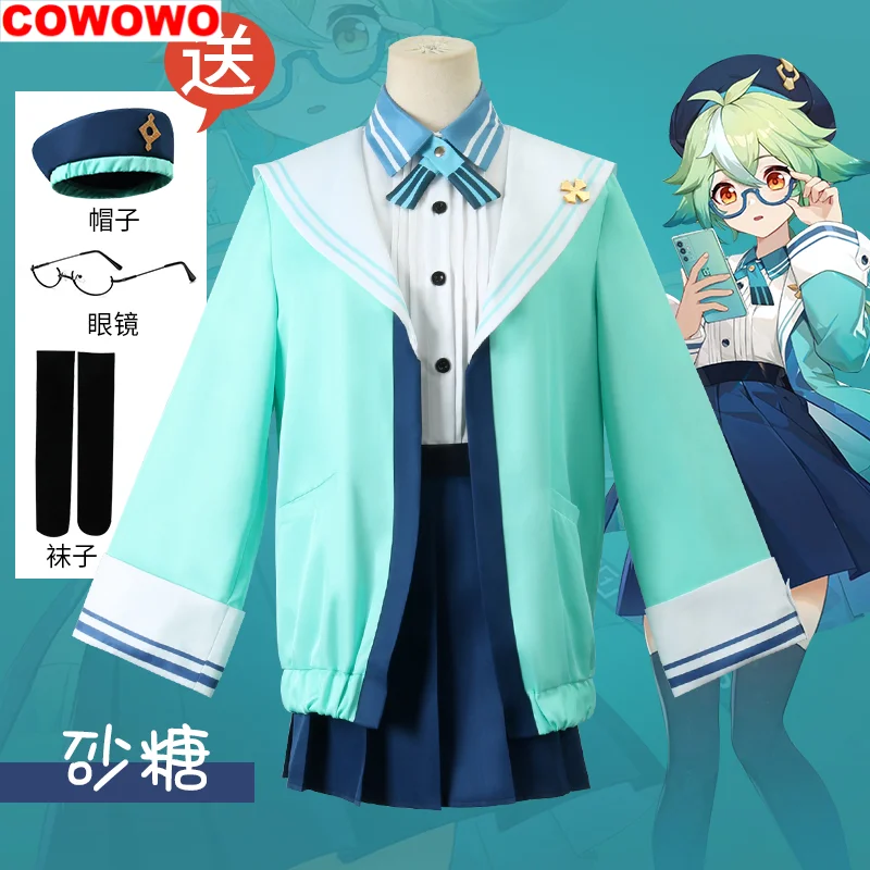 

COWOWO Genshin Impact Sucrose Jk Subdue Women Cosplay Costume Cos Game Anime Party Uniform Hallowen Play Role Clothes Clothing