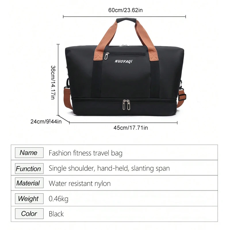 Travel bag large capacity boarding luggage storage bag dry wet separation shoe compartment bag Multifunction travel fitness bag