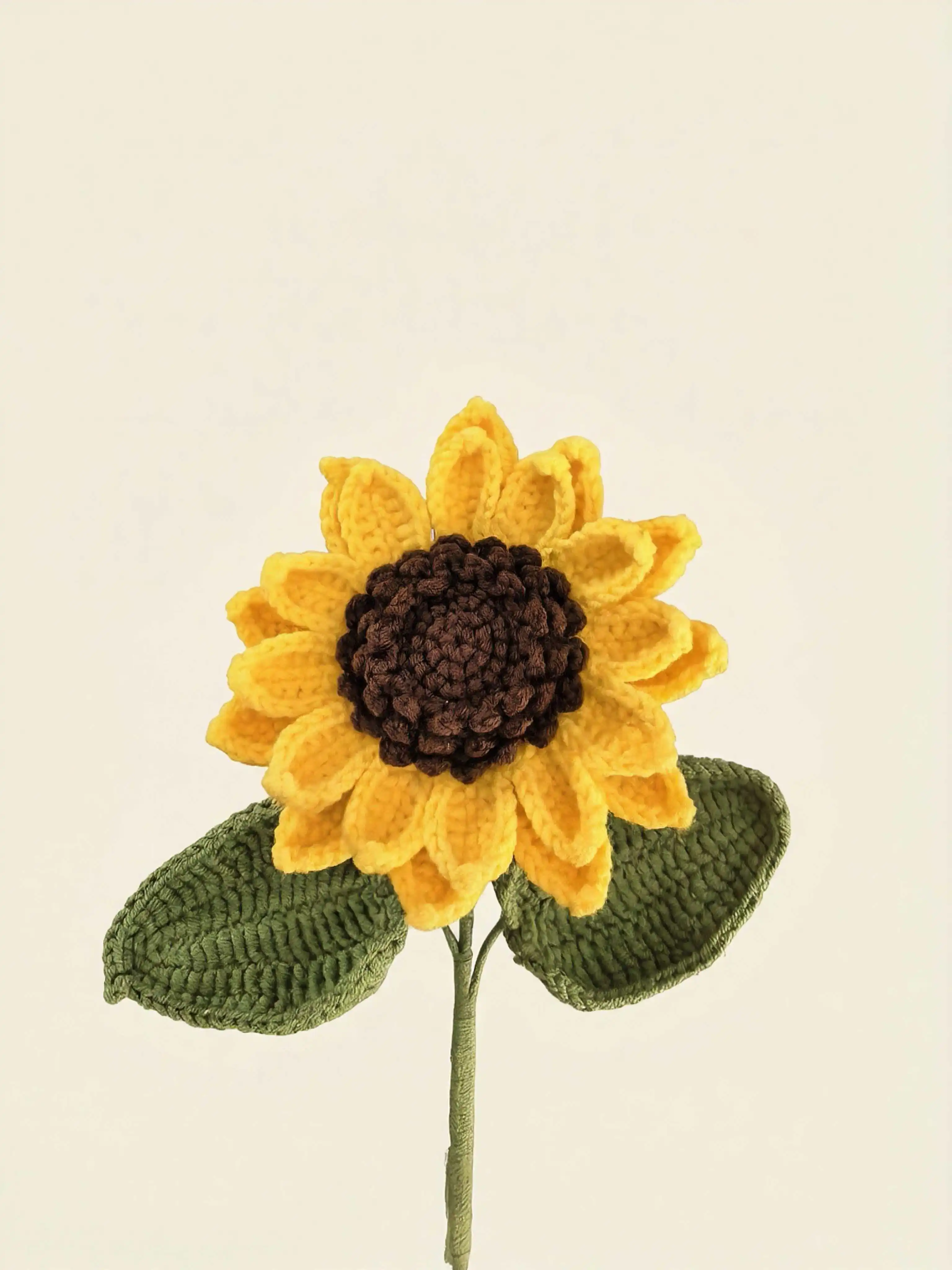 Eco-Friendly Finished Hand-Woven Large Sunflower Bouquet Wool Knitting Amigurumi Crochet Yarn Home Decor