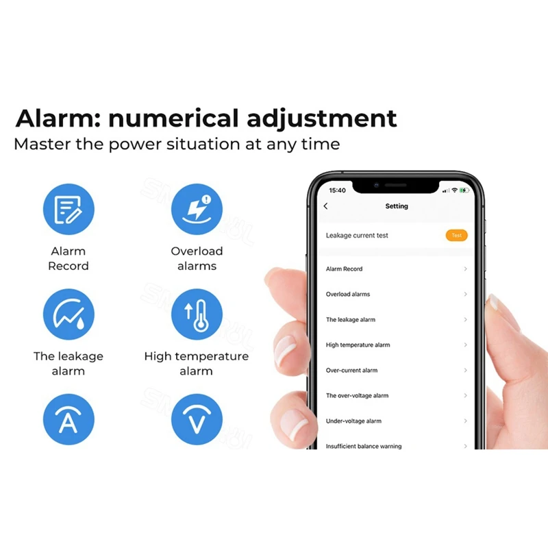 Graffiti Wifi Metering With Leakage Protection Electric Gate Household 2P Circuit Breaker 63A Timer Master Switch,Type B Durable