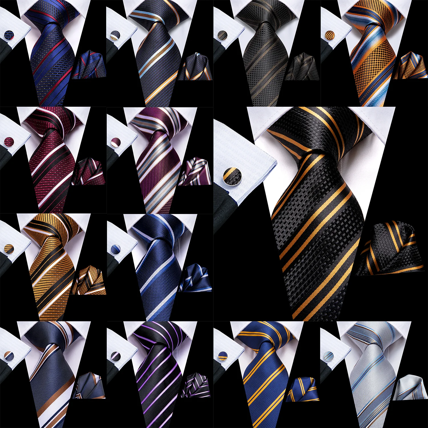 

Men's Luxury Striped Tie Set Gift Box Packaging Best Gift for Boyfriend/Father